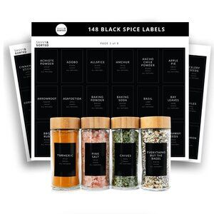 Savvy & Sorted Black Minimalist Spice Labels